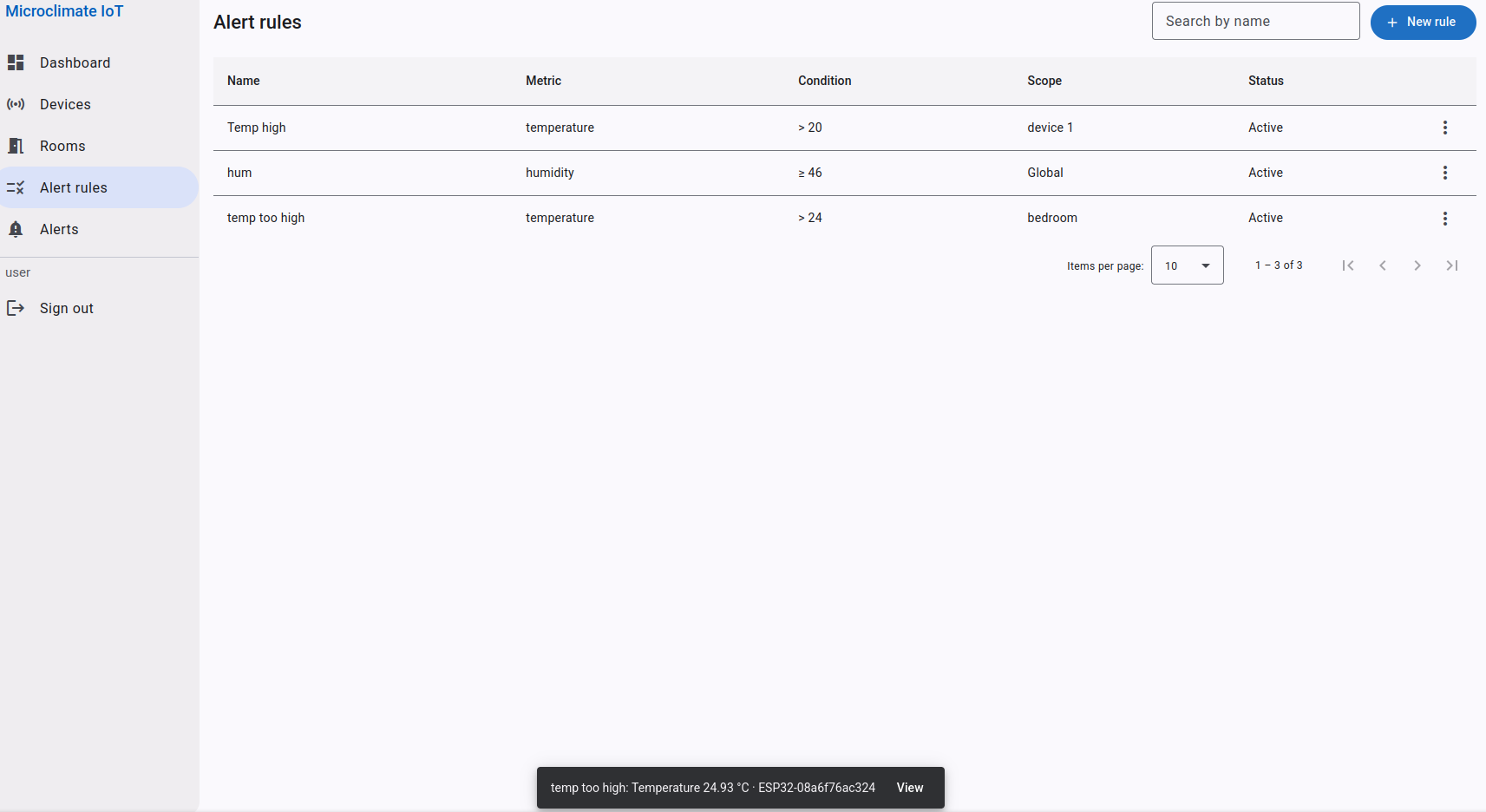 Microclimate IoT System: screenshot 6